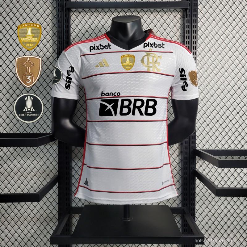 Player Version 23/24 Flamengo Away Jersey With All Sponsors+Patches