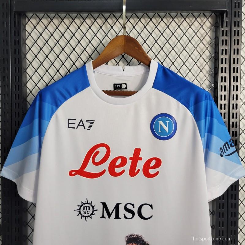 23-24 SSC Napoli Face Game Lozano White Jersey