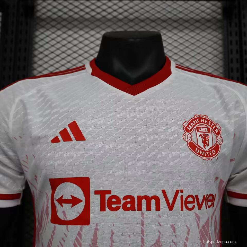 Player Version 23/24 Manchester United Away White Jersey