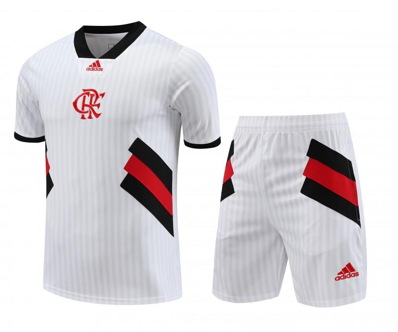 23-24 Flamengo White Remake Icon White Short Sleeve Jersey+Shorts