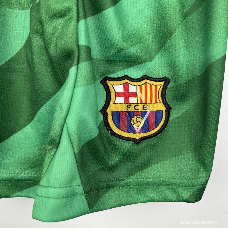 23/24 Kids Barcelona Goalkeeper Green Jersey Size 16-28