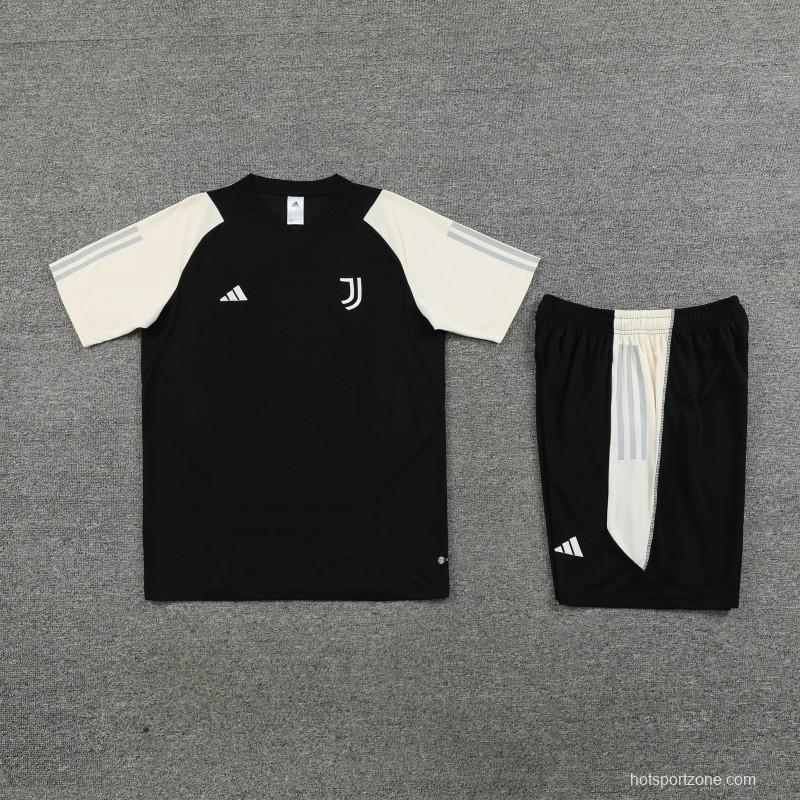 23 24 Juventus Black White Short Sleeve+Shorts