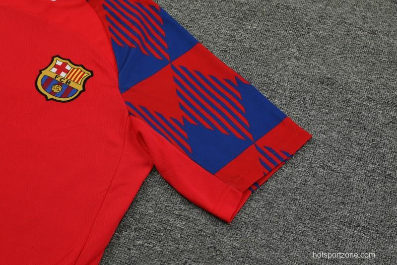 23 24 Barcelona Red Remake Icon Short Sleeve+Shorts