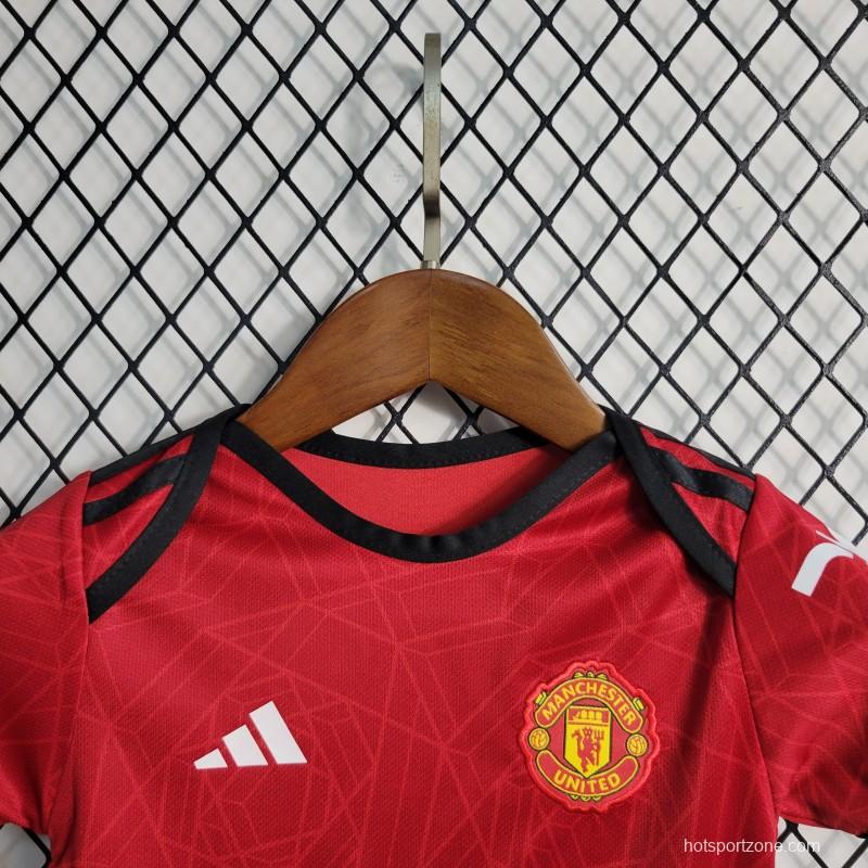 23-24 Baby Manchester United Home Jersey Size 9-12 Month