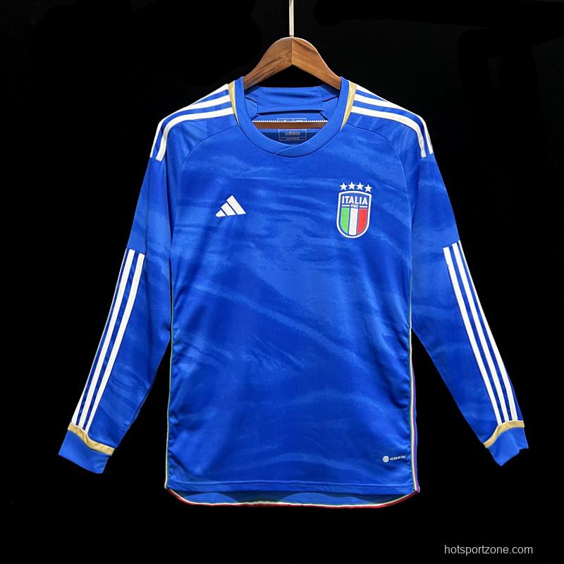 2023 Italy Home Long Sleeve Jersey