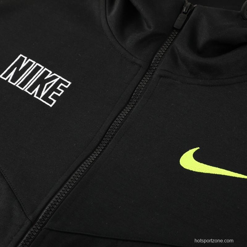 23/24 NIKE Black/Green Full Zipper Hooide Jacket+Pants