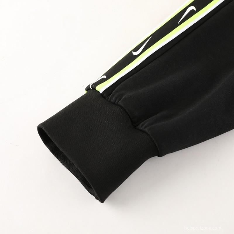 23/24 NIKE Black/Green Full Zipper Hooide Jacket+Pants