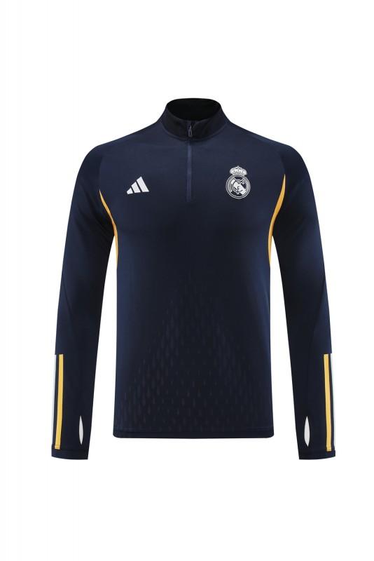 23/24 Real Madrid Navy Half Zipper Jacket+Pants