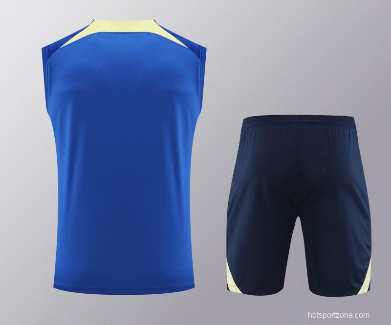 24/25 Club America Blue/Yellow Vest Jeresy+Shorts