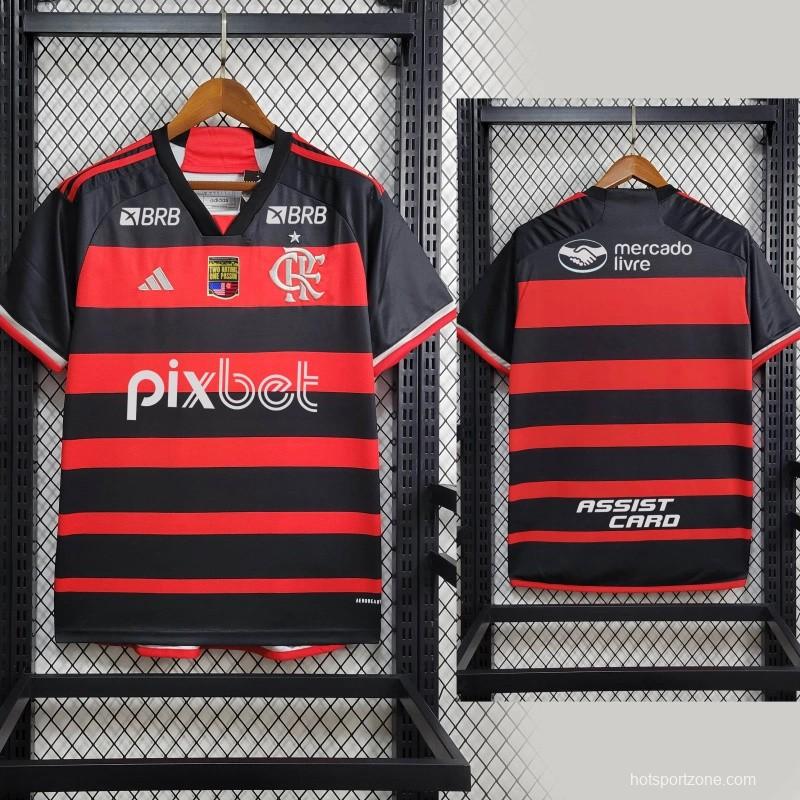 24/25 Flamengo Home Jersey With All Sponsored