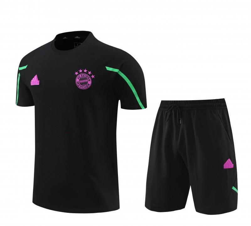 23/24 Bayern Munich Black Cotton Short Sleeve Jersey+Shorts