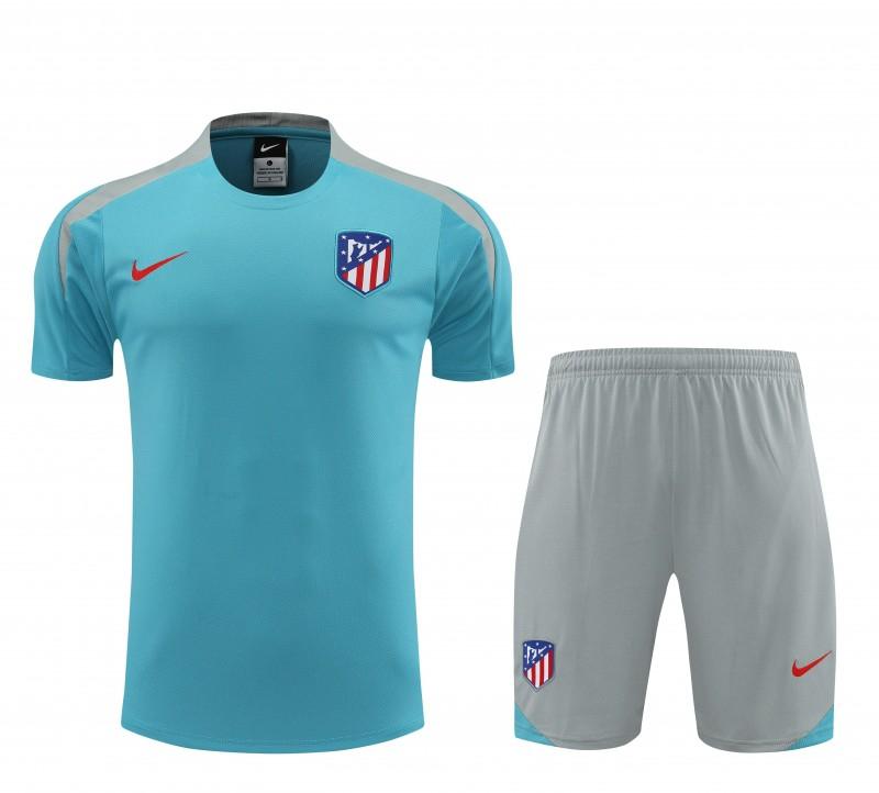 23/24 Atletico Madrid Blue Cotton Short Sleeve Jersey+Shorts