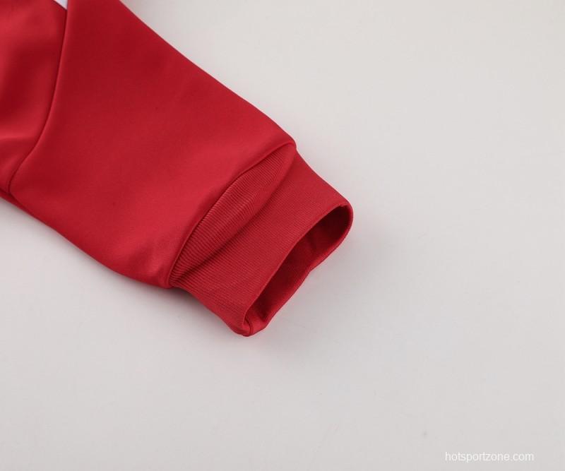 2024 Adidas Red/White Full Zipper Jacket+Pants