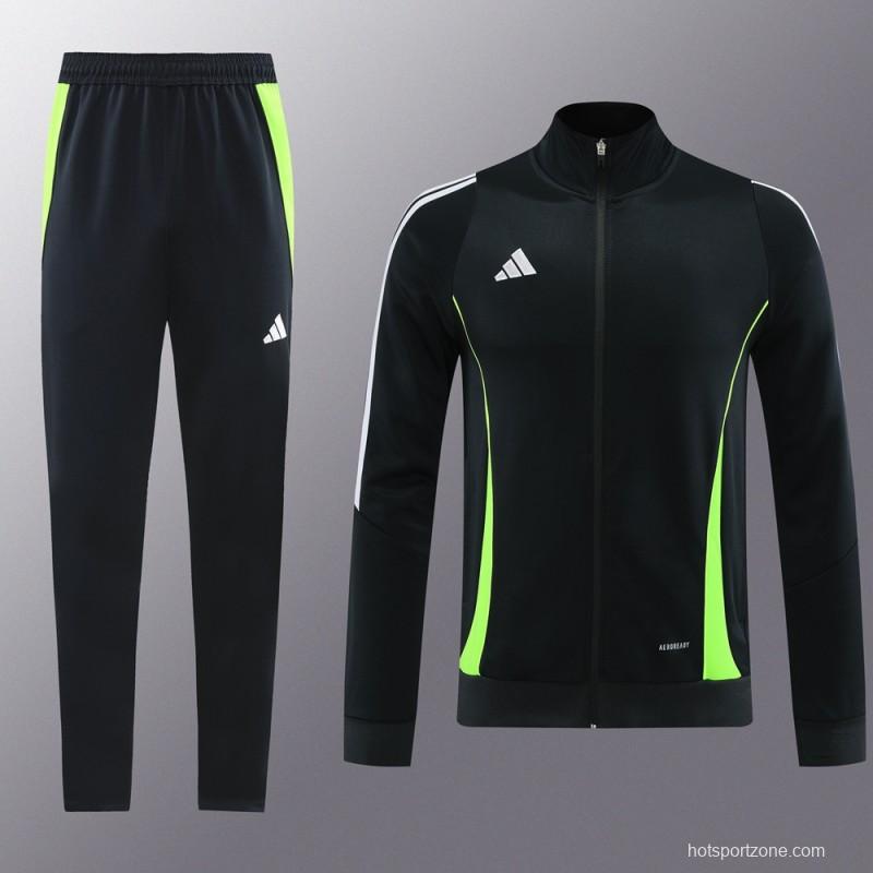 2024 Adidas Black/Green Full Zipper Jacket+Pants