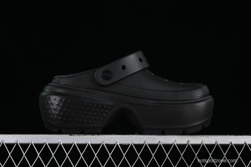 Crocs Classic Clog Retro Beach Sandals with Adjustable Heel Strap and Thick Sole - B.D4