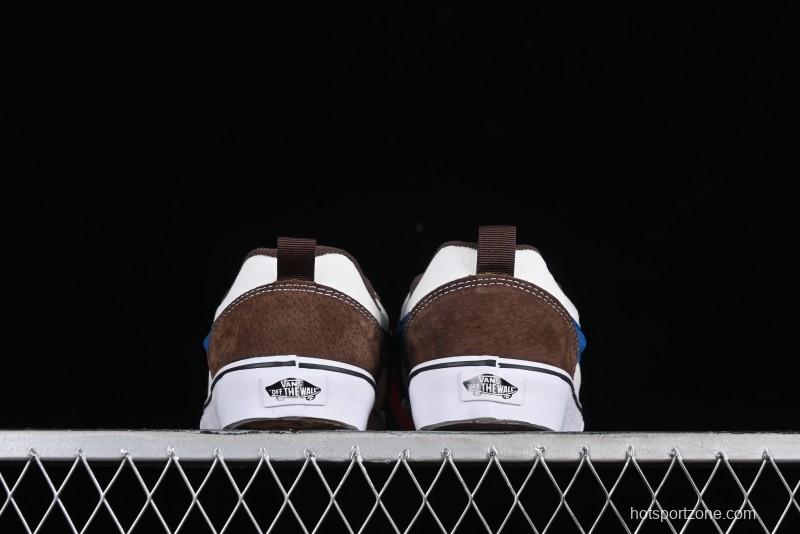 Vans Classics Knu Skool White Blue Brown Colorblock Chunky Tongue Skate Shoes - VN0009QCDMV