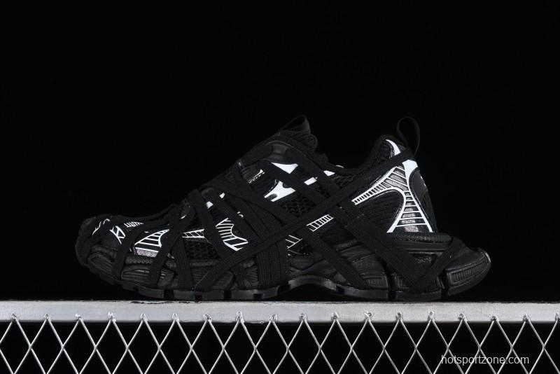 Balenciaga Phantom Sneaker 10th Generation Lace-Up Running Shoes with Transparent Heel Strap - W3XL11090