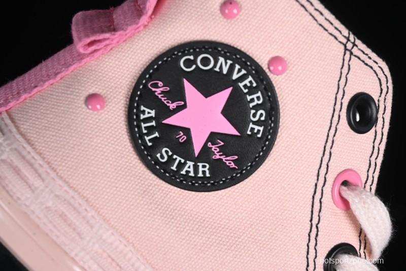 Converse Chuck 70s High Top Casual Sneakers in Black and Pink - A09541C
