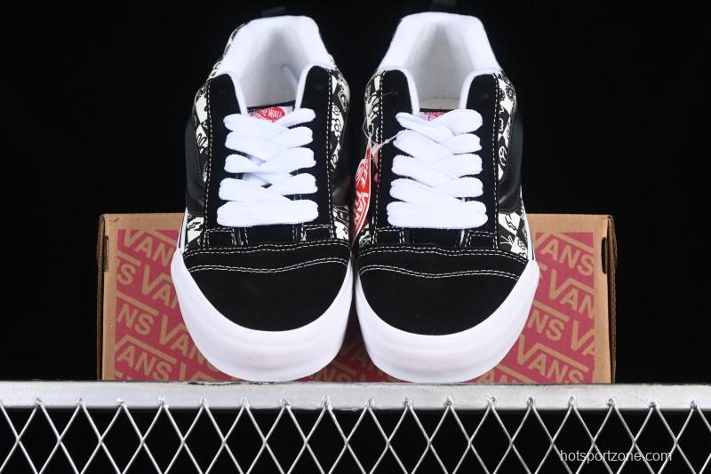 Vans Classics Knu Skool Checkerboard Graffiti Chunky Tongue Skate Shoes - VN0009QC6BT