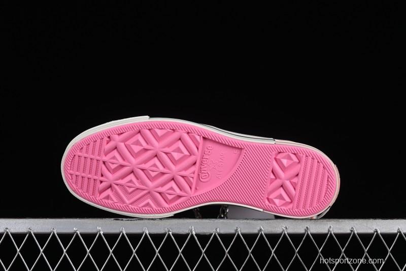 Converse Chuck 70s High Top Canvas Sneakers with Chain Accents in Black & Pink - A09539C