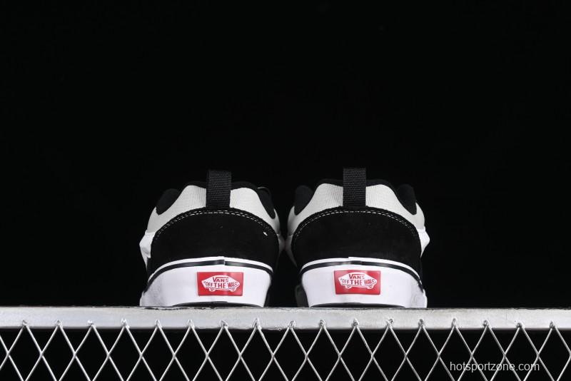 Vans Classics Knu Skool Patchwork Letter Lace-Up Chunky Tongue Platform Sneakers - VN0009QCBLK