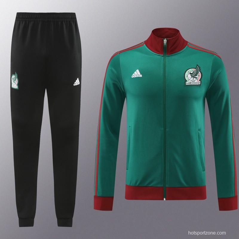 2024 Mexico Green Full Zipper Jacket +Long Pants