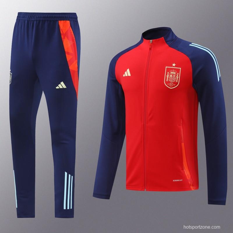 2024 Spian Red/Navy Full Zipper Jacket +Long Pants