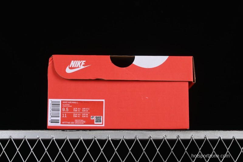 Nike Air Max 1 Retro Running Shoes with Half-Sole Air Cushion - HF7746-100