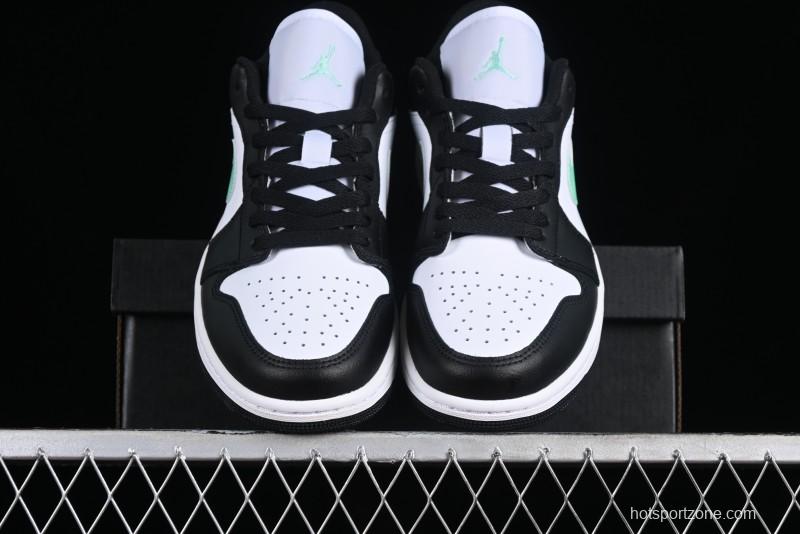 Nike Air Jordan 1 Low Retro Basketball Shoes in Mint Green and Black - 553558-131