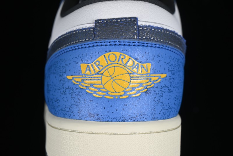 Nike Air Jordan 1 Low Flight Vintage Retro Sneakers in White and Blue - FV8439-104