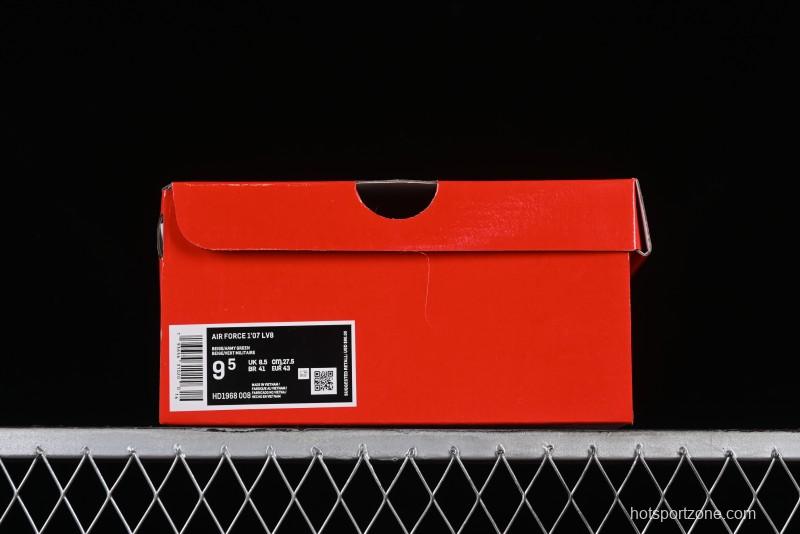 Supreme x Nike Air Force 1'07 Low Beige Green Casual Sneakers with Zoom Air Cushion - HD1968-008