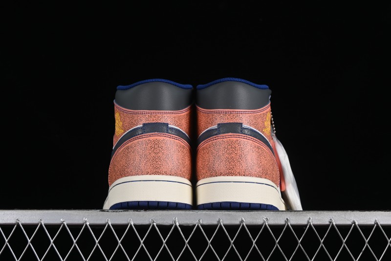 Nike Air Jordan 1 Mid "Flight Vintage" Retro Basketball Shoes with Washed Color Design - FV3619-106