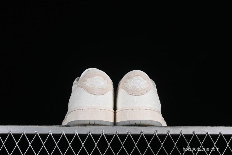 Nike CP3 x Air Jordan 1 Low AJ1 Floral Embossed White Casual Sneakers - FZ0455-200