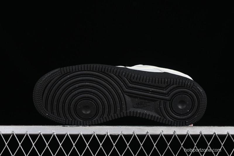 Nike Air Force 1 '07 Low White Black Canvas Casual Sneakers - FJ4160-002