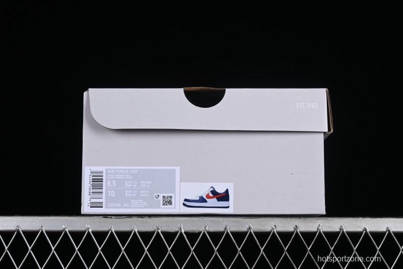 Nike Air Force 1 '07 Low White Blue Red Casual Shoes - CZ9164-100