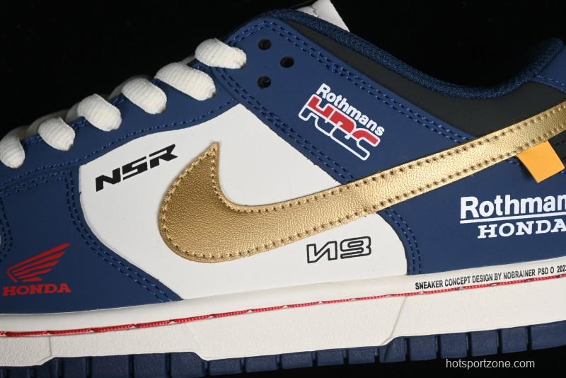 Nike SB Dunk Low Retro White Blue Collaboration Low-Top Casual Skateboarding Shoes - MU0232-365