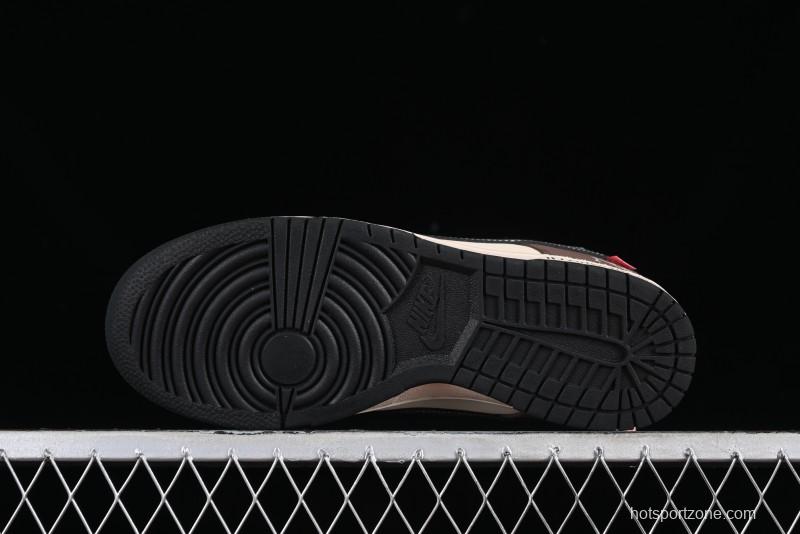 Nike SB Dunk Low Casual Skateboarding Shoes in Black/Brown - MU0232-370