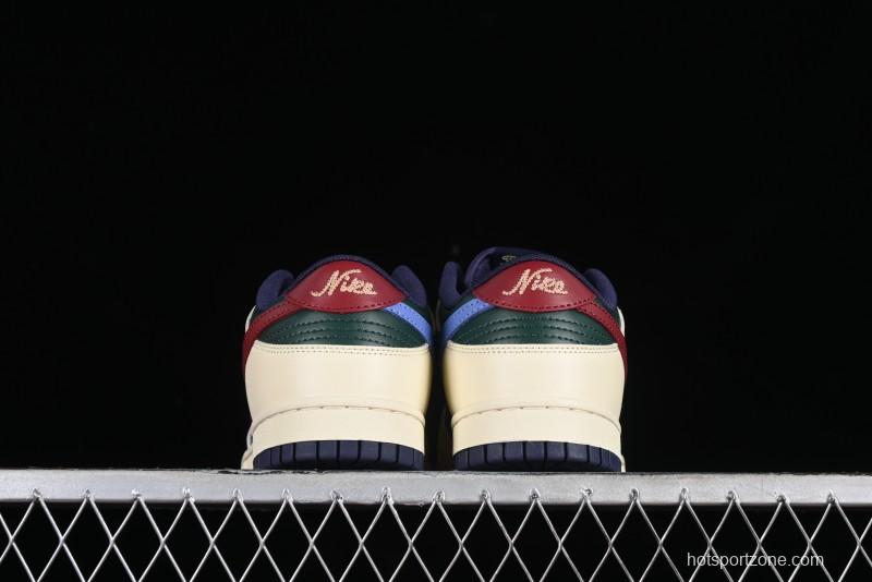 Nike SB Dunk Low Retro Skateboarding Shoes with Gorge Green and Red Swoosh Design - FV8106-361