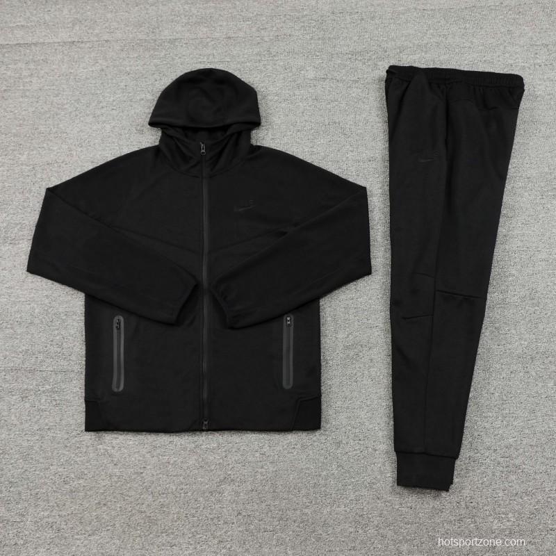 24/25 Nike Black Hoodie Full Zipper Jacket +Long Pants