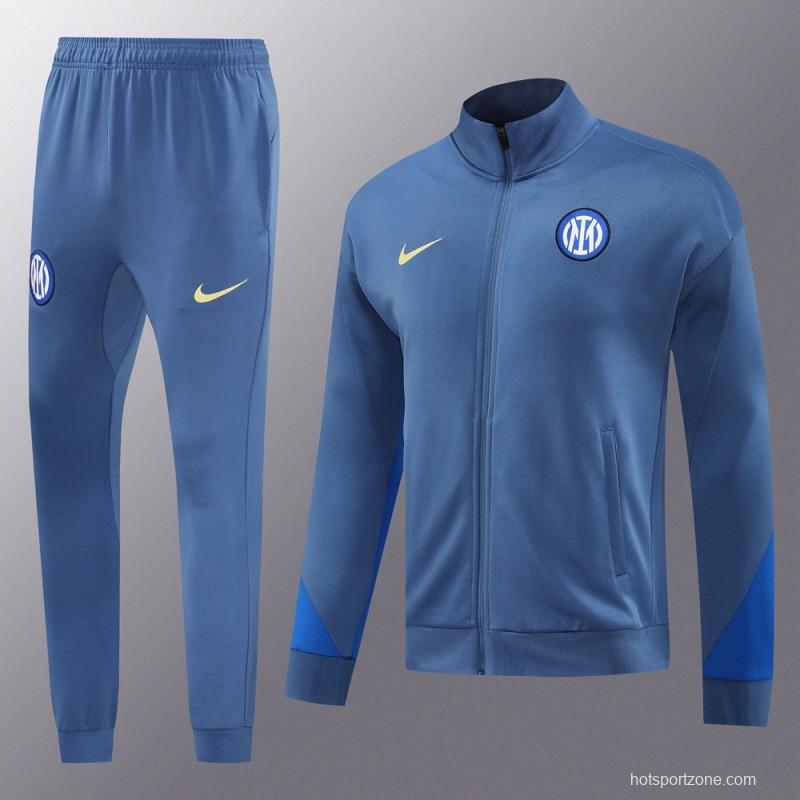 24/25 Inter Milan Blue Full Zipper Jacket +Long Pants