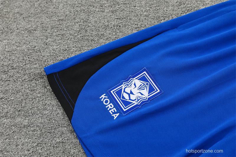 2024 South Korea Blue Short Sleeve Jersey+Shorts