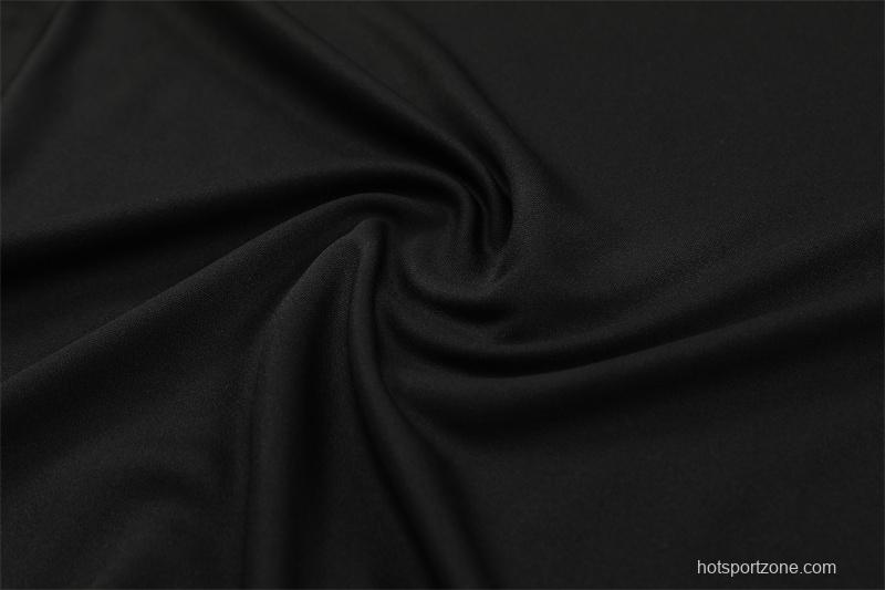2024 Germany Black Half Zipper Jacket+Long Pants