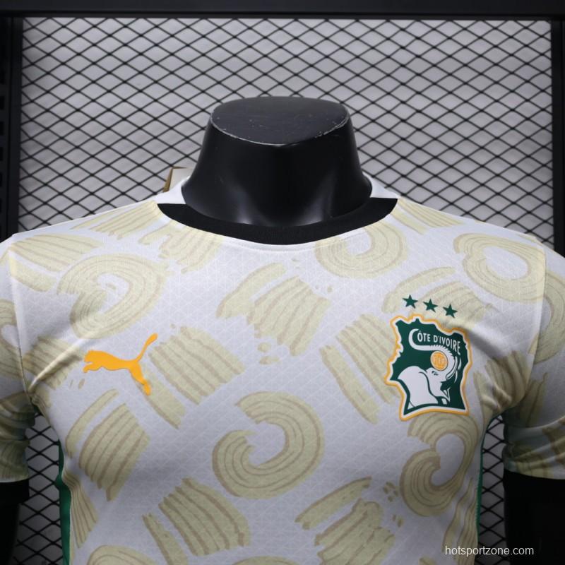 Player Version 2024 IVORY COAST Away White Jersey