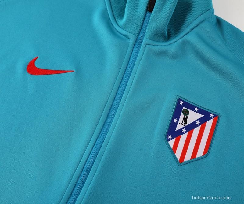 24/25 Atletico Madrid Blue Full Zipper Jacket +Long Pants