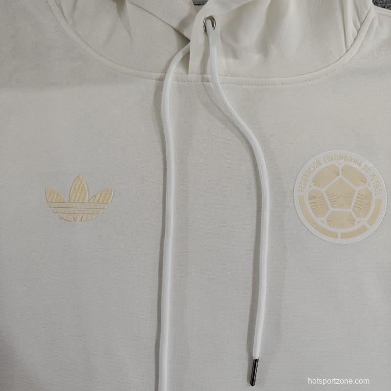 2024 Colombia 100th Black/Navy/Grey/Beige/White Hoodie With Golden Badge