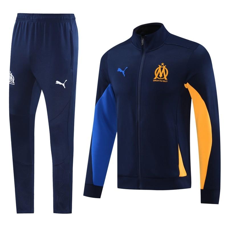 24/25 Olympique Marseille Navy Full Zipper Jacket +Long Pants