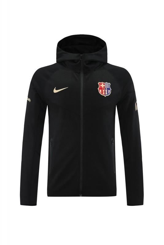 24/25 Barcelona Black Hoodie Full Zipper Jacket +Long Pants