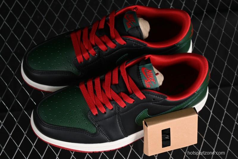 Nike Air Jordan 1 Low AJ1 Black Green Casual Sneakers - CZ0775-036