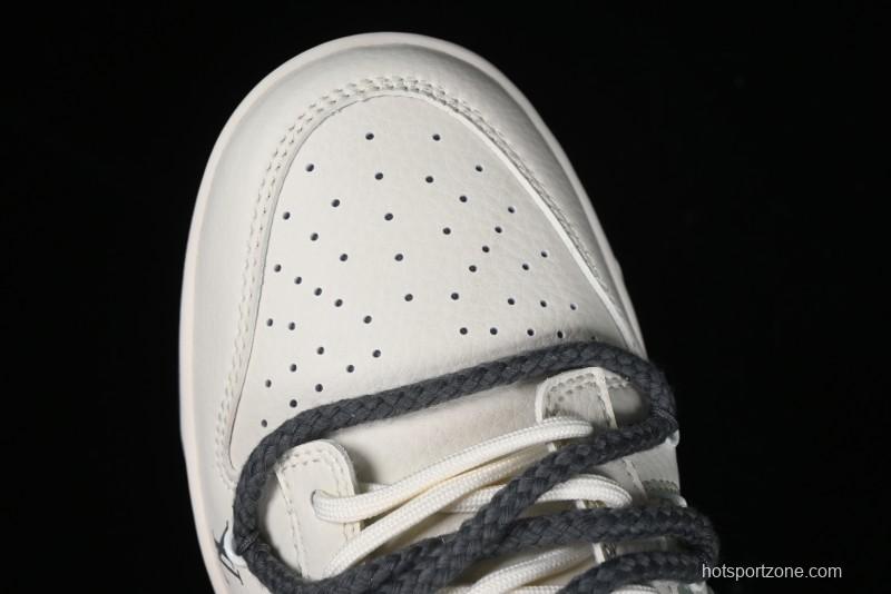 Nike SB Dunk Low LV Collaboration - Straps Lamborghini Off White Dark Grey Swoosh Anniversary High-End Custom Low-Top Casual Sneakers - SJ2068-262