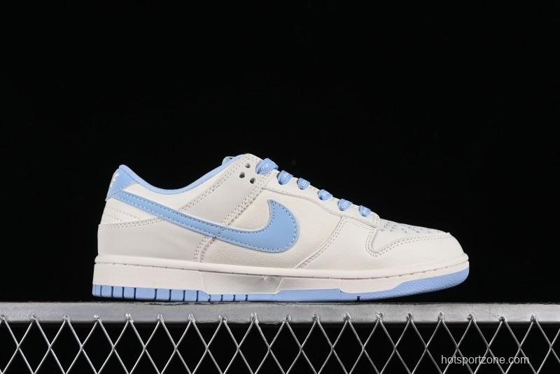 Nike SB Dunk Low Supreme Collaboration - Sky Blue Canvas Anniversary Custom Low-Top Casual Skate Shoes - BB6698-513